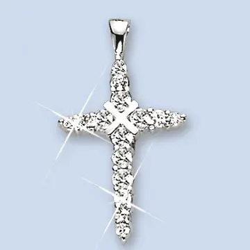 Artikelbild 1 des Artikels “Anhänger „Kreuz mit Steinbesatz“ aus 925 Silber mit Zirkonia “
