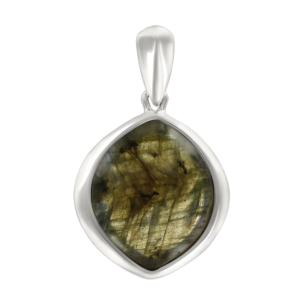 Product image 1 of the product “Pendant “Cushion-Shaped Labradorite” in 925 Sterling Silver with Labradorite ”