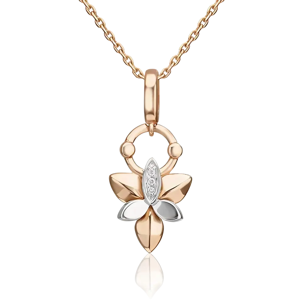 Artikelbild 1 des Artikels “Anhänger „Lotosblüte“ aus 585 Bicolor-Gold mit Brillanten “