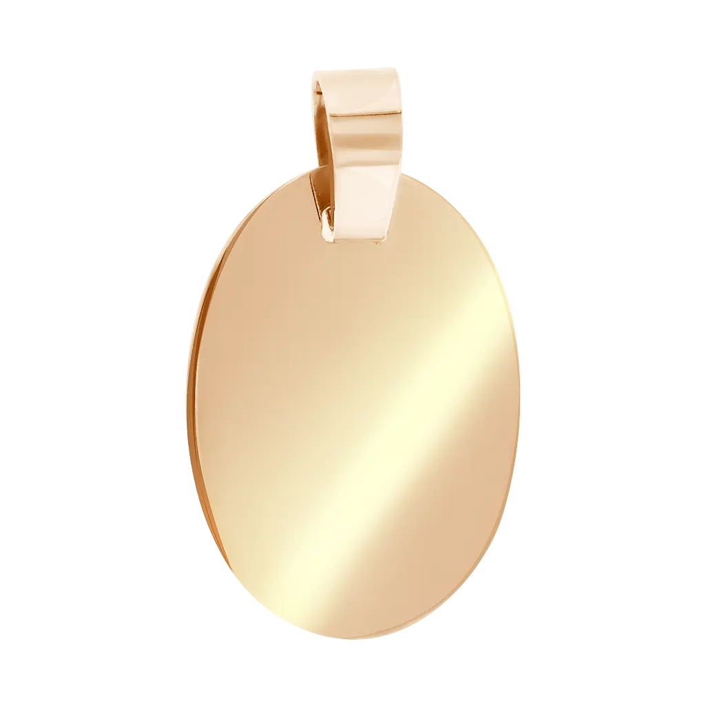 Product image 1 of the product “Pendant “Smooth Oval Plate” in 585 Rose Gold, Height 26 mm ”
