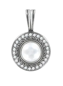 Artikelbild 1 des Artikels “Anhänger „Perle im Ornamentkranz“ aus 925 Silber mit Zirkonia und Perlen “