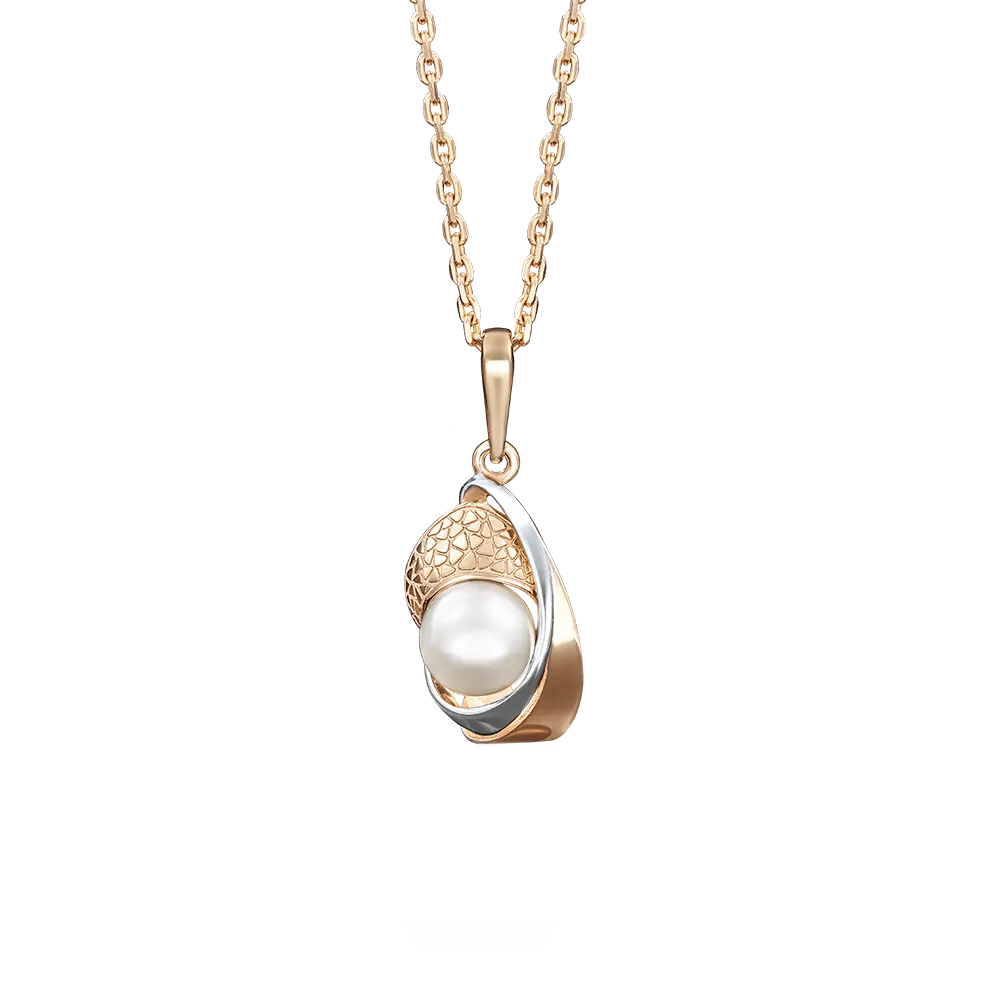 Artikelbild 1 des Artikels “Anhänger „Perle in Muschel“ aus 585 Bicolor-Gold mit Perlen “