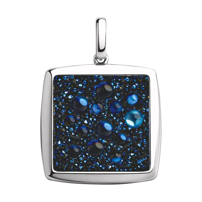 Artikelbild 1 des Artikels “Anhänger „Quadrat mit Kristallen“ aus 925 Silber mit Zirkonia und Swarovski-Kristallen “