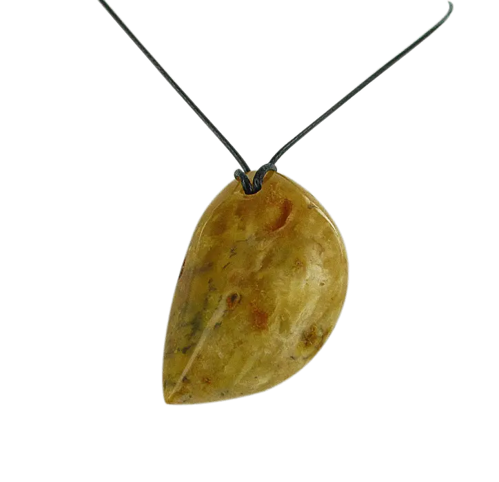 Product image 1 of the product “Pendant “Rough Stone on Cord” with Amber, Length 53 mm ”