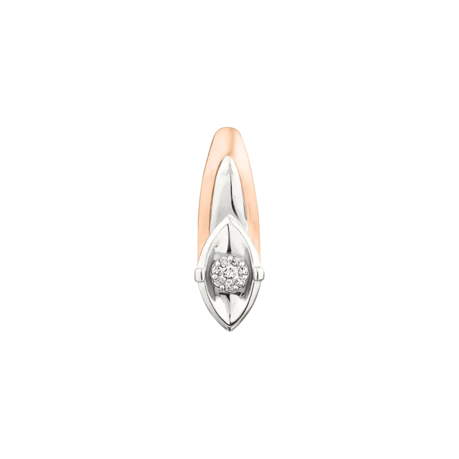 Artikelbild 1 des Artikels “Anhänger „Schmale Spitze mit Solitär“ aus 585 Bicolor-Gold mit Brillanten “