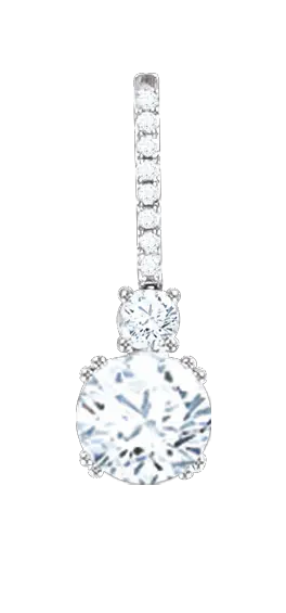 Artikelbild 1 des Artikels “Anhänger „Solitär an Steinbügel“ aus 925 Silber mit Zirkonia, Höhe 25 mm “