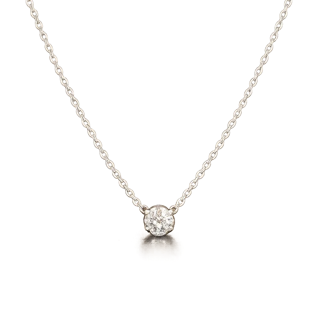 Product image 1 of the product “Pendant “Solitaire in Setting” in 585 White Gold ”