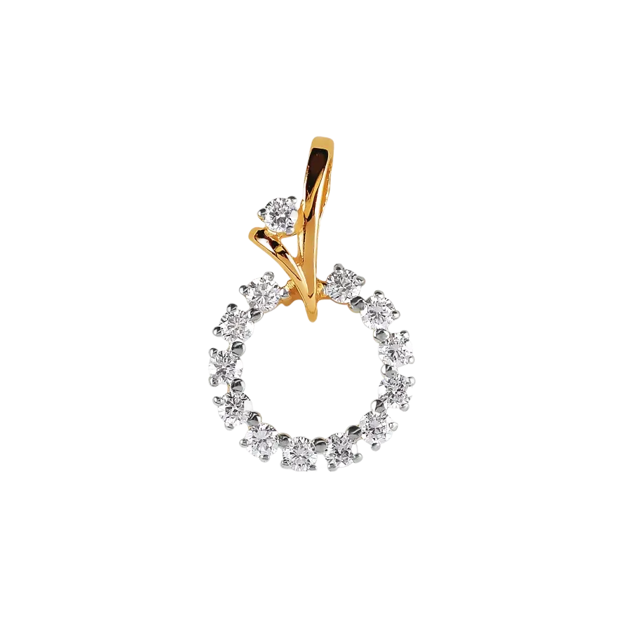 Product image 1 of the product “Pendant “Stone Circle” in 585 Yellow Gold with Cubic Zirconia ”