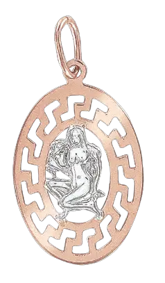 Product image 1 of the product “Zodiac Sign Pendant Virgo in 585 Two-Tone Gold, Height 30 mm ”