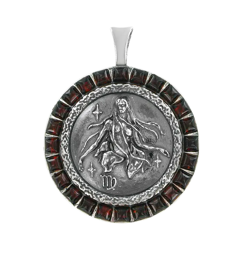 Artikelbild 1 des Artikels “Anhänger Sternzeichen Jungfrau aus 925 Silber mit echtem Bernstein “