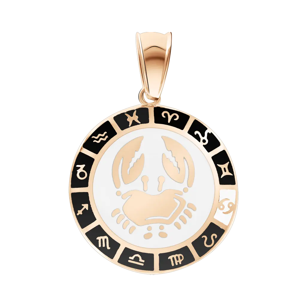 Product image 1 of the product “Zodiac Sign Pendant Cancer in 585 Rose Gold, Height 30 mm ”