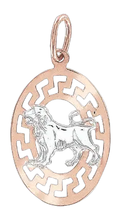 Product image 1 of the product “Zodiac Sign Pendant Leo in 585 Two-Tone Gold, Height 26 mm ”