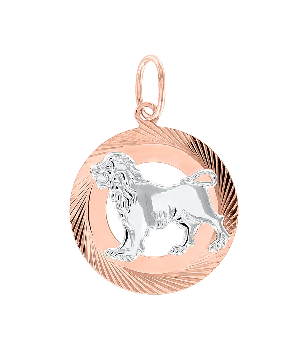 Product image 1 of the product “Zodiac Sign Pendant Leo in 585 Two-Tone Gold, Height 34 mm ”