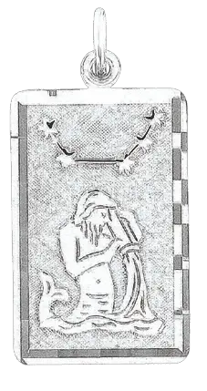 Product image 1 of the product “Zodiac Sign Pendant Aquarius in 925 Sterling Silver, Height 34 mm ”