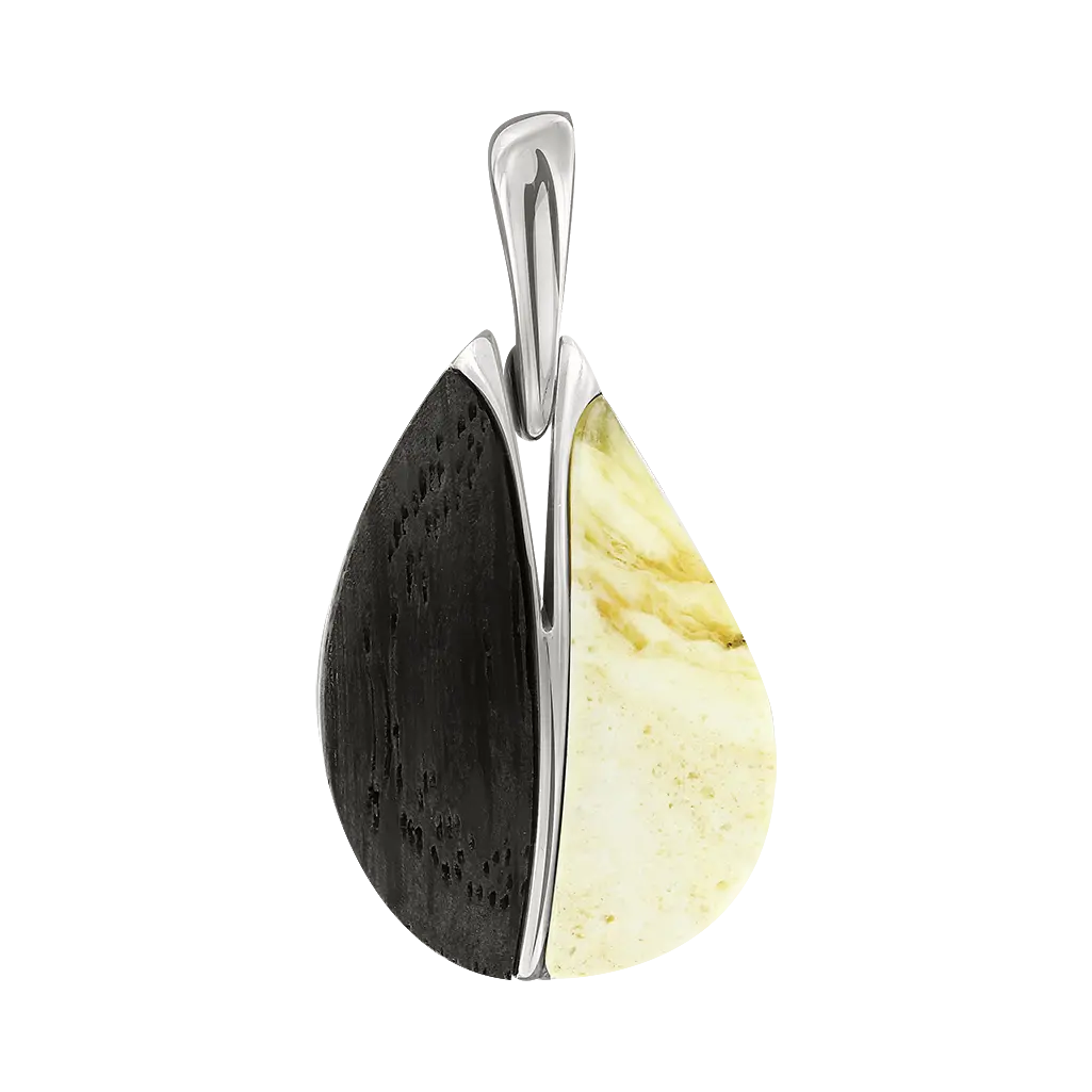 Product image 1 of the product “Pendant “Drop of Wood and Amber” with Amber ”