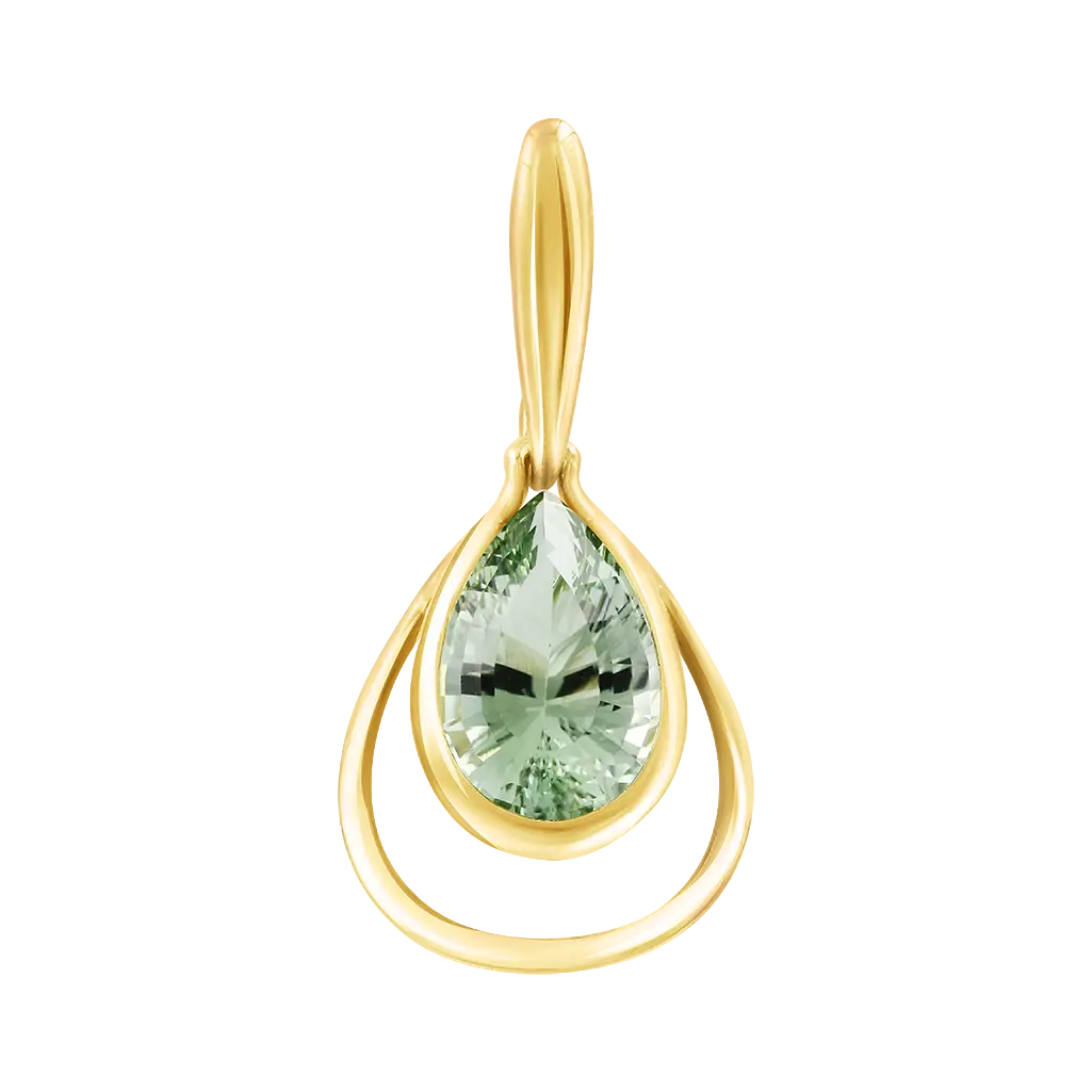 Product image 1 of the product “Pendant “Teardrop with Stone” in 585 Yellow Gold with Amethyst ”