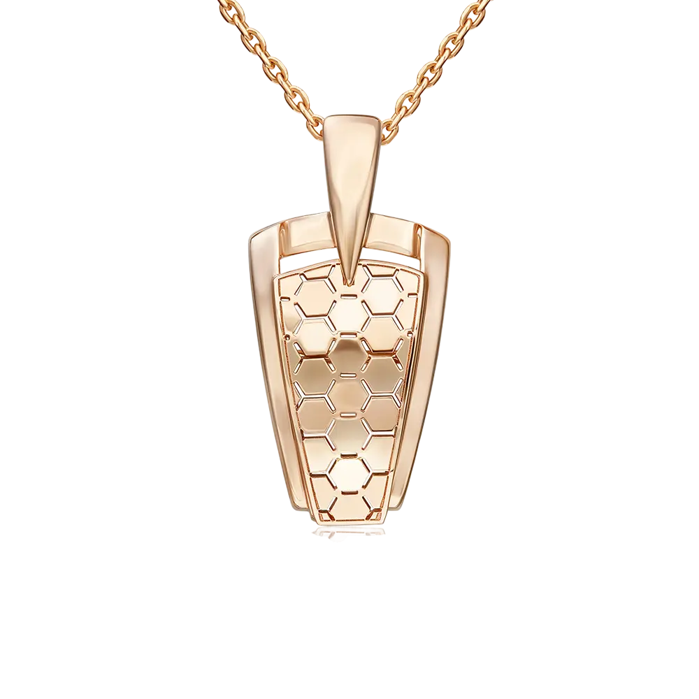 Product image 1 of the product “Pendant “Honeycomb Pattern” in 585 Rose Gold ”