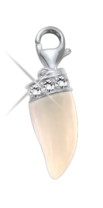 Product image 1 of the product “Pendant “Tooth with Stone Crown” in 925 Sterling Silver with Cubic Zirconia ”