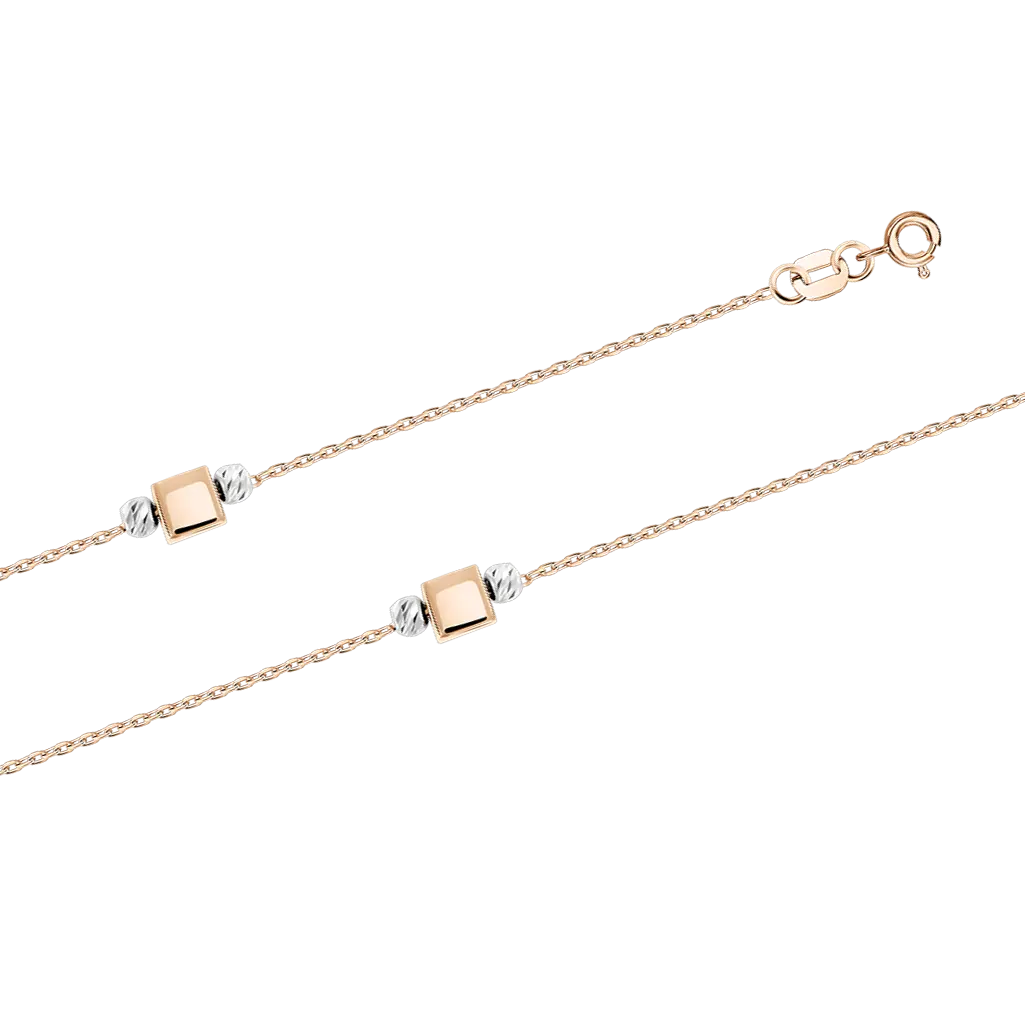 Product image 1 of the product “Bracelet “Anchor Chain with Cubes” in 585 Rose Gold ”