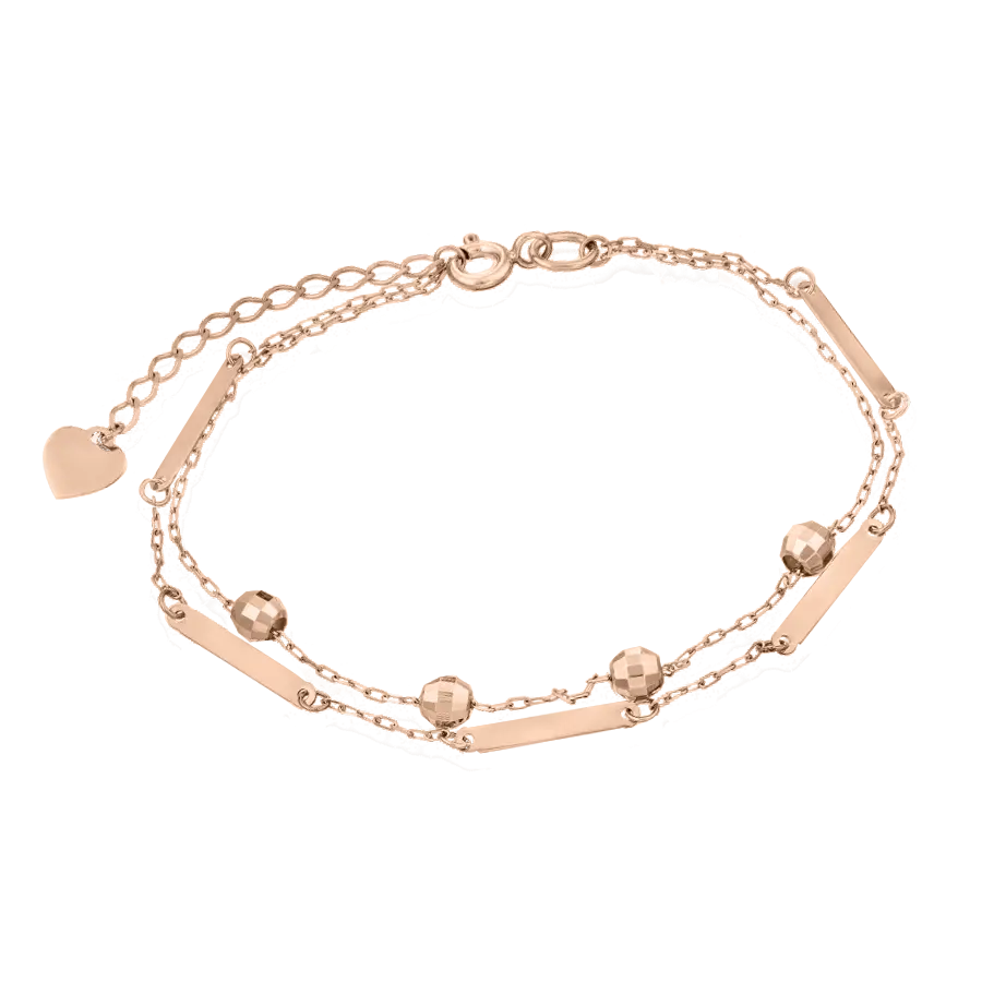 Artikelbild 1 des Artikels “Armband „Doppelreihig mit Kugeln“ aus 585 Rotgold “