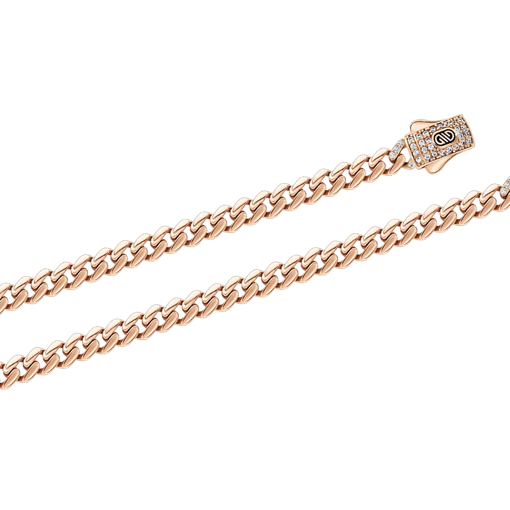 Product image 1 of the product “Bracelet “Curb Chain” in 585 Rose Gold with Cubic Zirconia ”