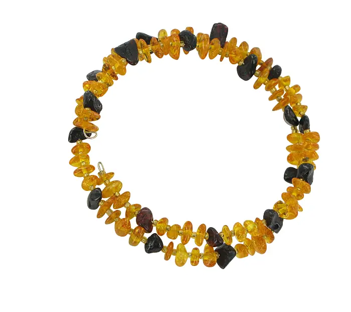 Product image 1 of the product “Bracelet “Double-Row Chips” with Amber ”