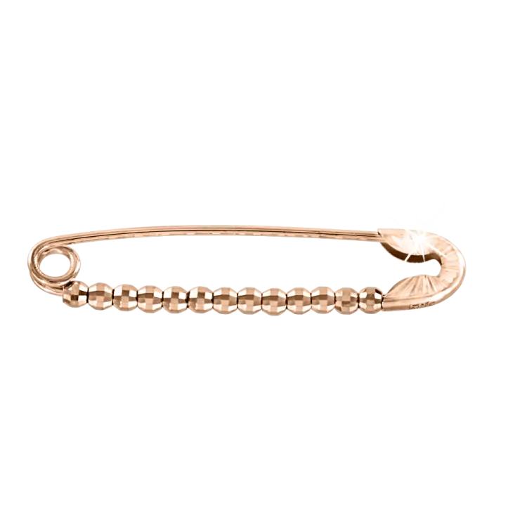 Product image 1 of the product “Brooch “Safety Pin with Row of Balls” in 585 Rose Gold ”
