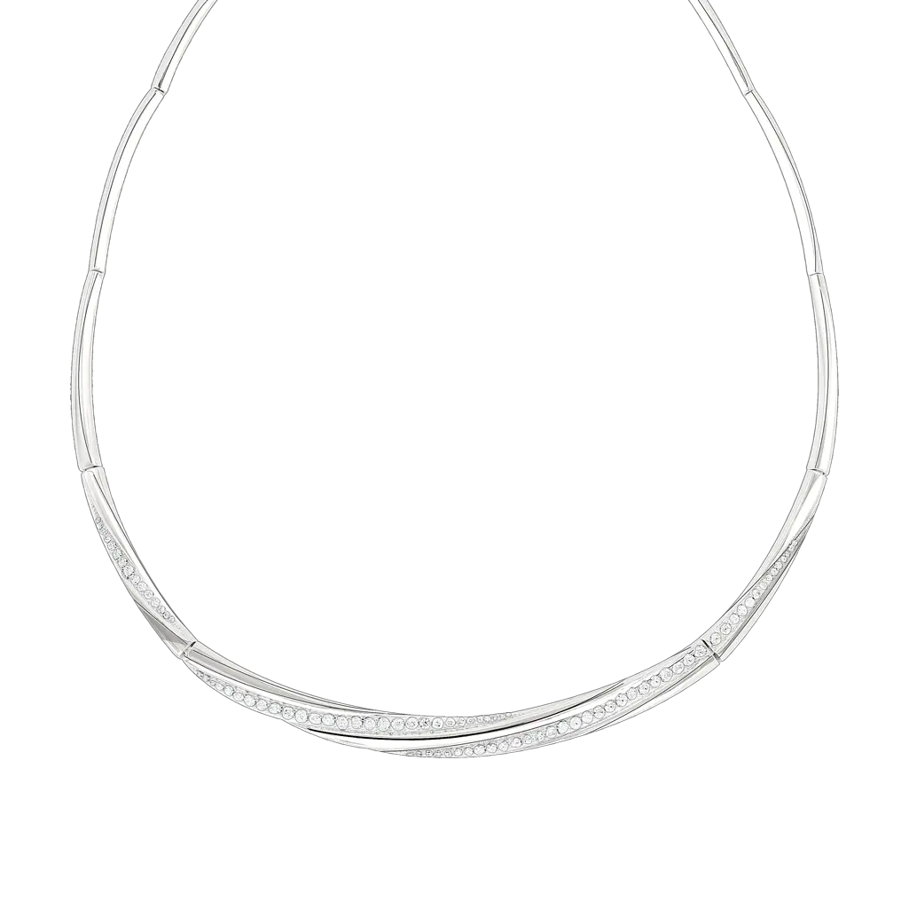 Artikelbild 1 des Artikels “Collier „Gedrehtes Band mit Steinen“ aus 925 Silber mit Zirkonia “