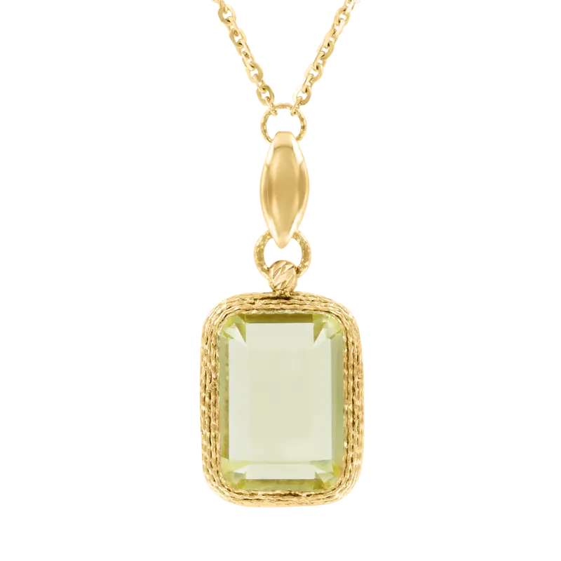 Artikelbild 1 des Artikels “Collier „Rechteck mit Zierrand“ aus 585 Gelbgold mit Amethyst “