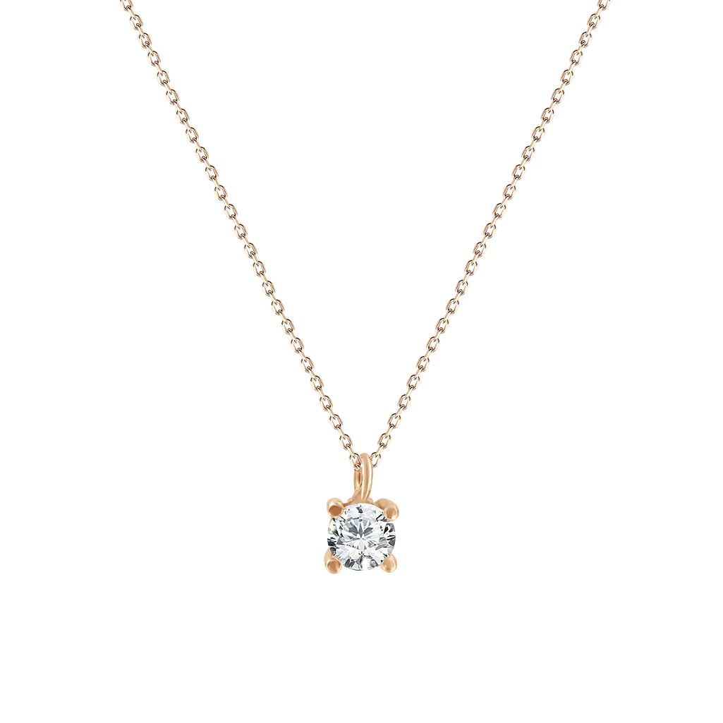 Product image 1 of the product “Necklace “Solitaire” in 585 Rose Gold with Cubic Zirconia ”