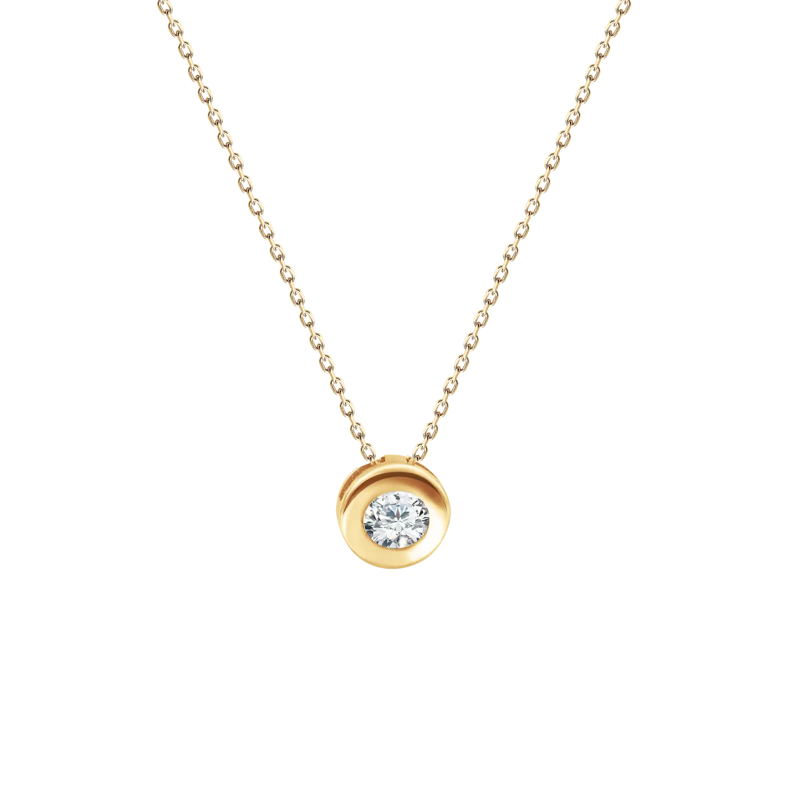 Product image 1 of the product “Necklace “Solitaire in Setting” in 585 Rose Gold with Cubic Zirconia ”