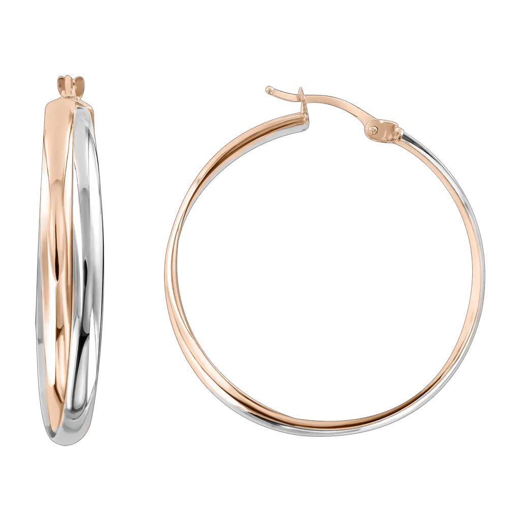 Product image 1 of the product “Hoop Earrings “Triple” in 585 Two-Tone Gold ”