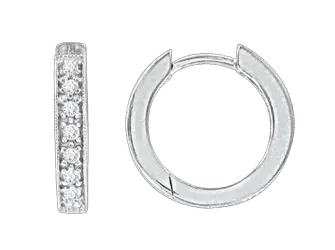 Product image 1 of the product “Hoop Earrings “With Stone Row” in 925 Sterling Silver with Cubic Zirconia ”