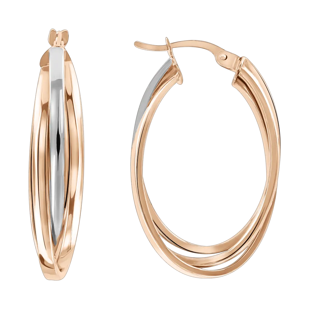 Artikelbild 1 des Artikels “Creolen „Oval dreifach“ aus 585 Bicolor-Gold “