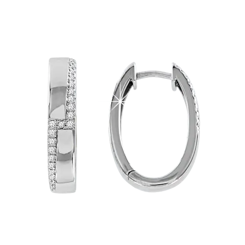 Artikelbild 1 des Artikels “Creolen „Oval mit Steinbesatz“ aus 925 Silber mit Zirkonia “