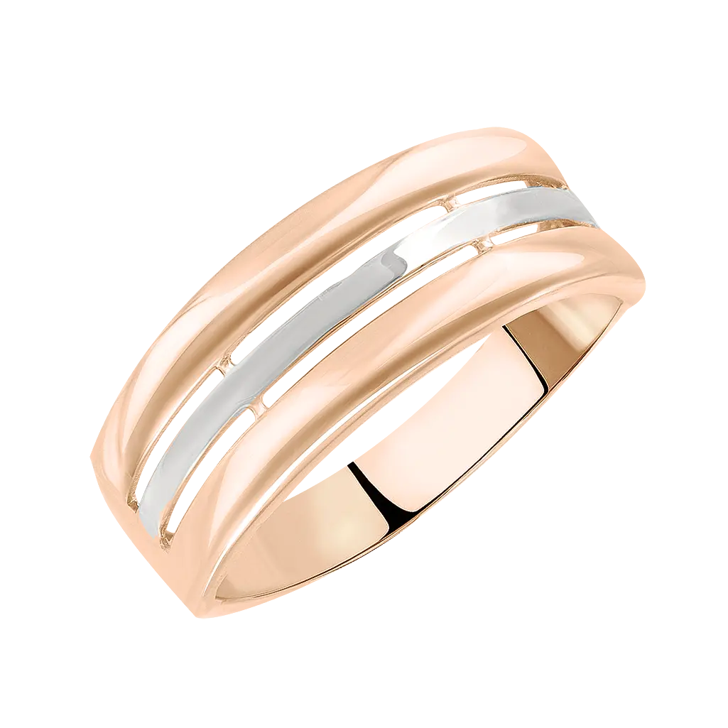 Artikelbild 1 des Artikels “Damenring „Breit mit Rillen“ aus 585 Bicolor-Gold “