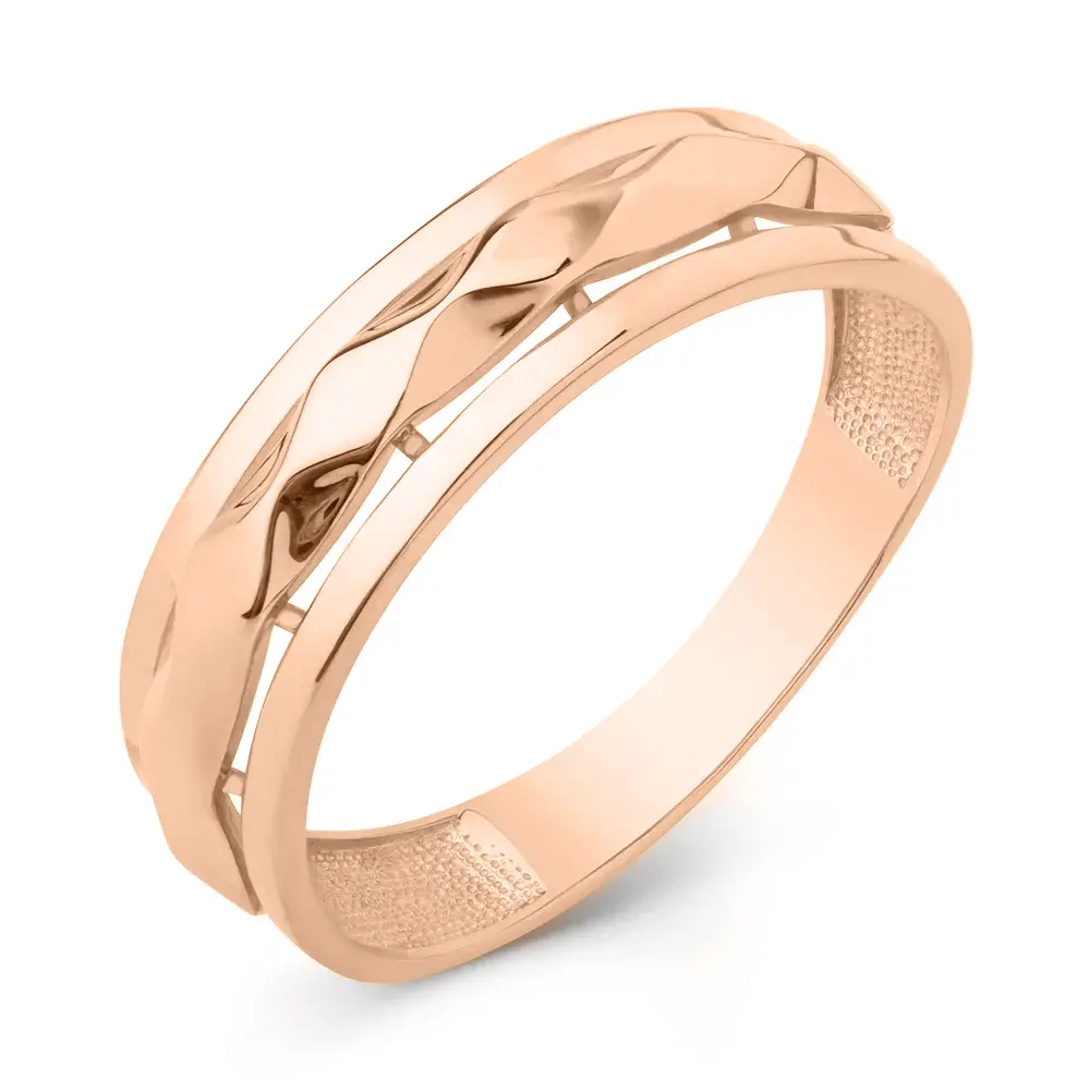 Product image 1 of the product “Women's Ring “Faceted Double Band” in 585 Rose Gold ”