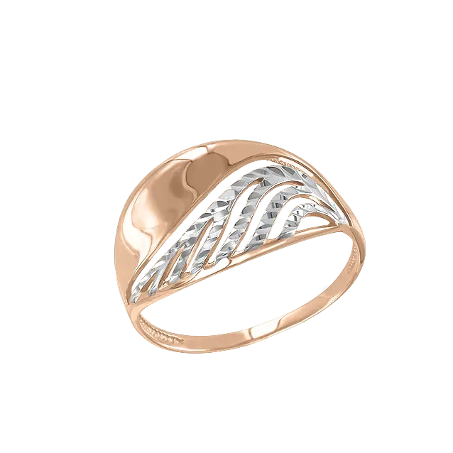 Artikelbild 1 des Artikels “Damenring „Fächer mit Rillen“ aus 585 Bicolor-Gold “