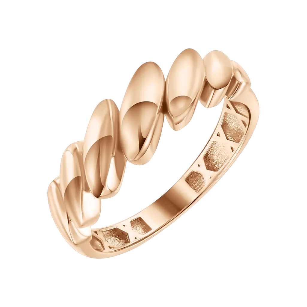Product image 1 of the product “Women's Ring “Twisted Rope” in 585 Rose Gold ”