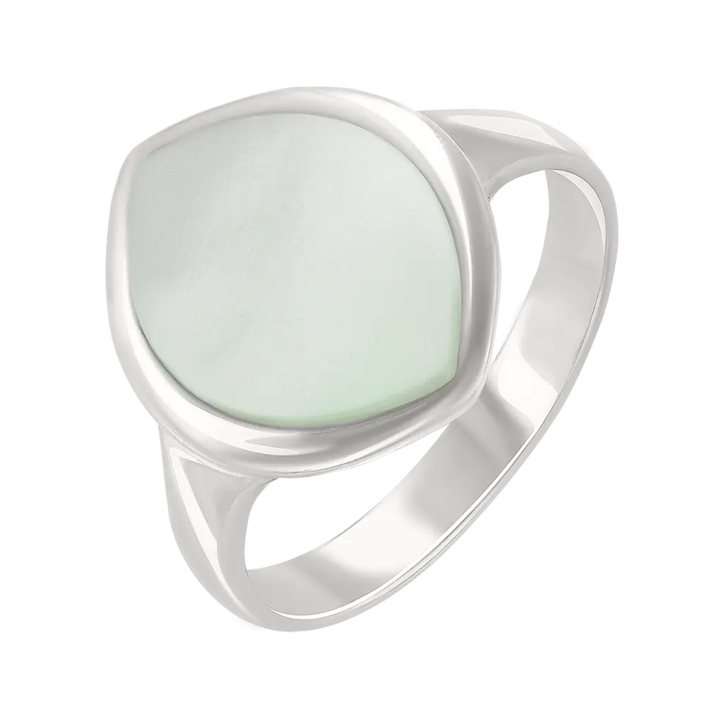 Product image 1 of the product “Women's Ring “Cushion Shape with Frame” in 925 Sterling Silver with Labradorite ”