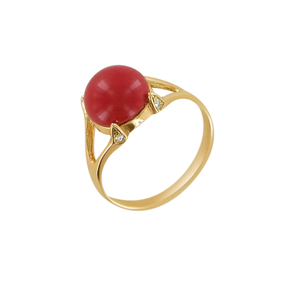 Product image 1 of the product “Women's Ring “Ball in Branch Setting” in Gold-Plated 925 Sterling Silver with Cubic Zirconia ”