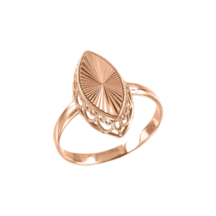 Artikelbild 1 des Artikels “Damenring „Marquise mit Strahlenmuster“ aus 585 Rotgold “