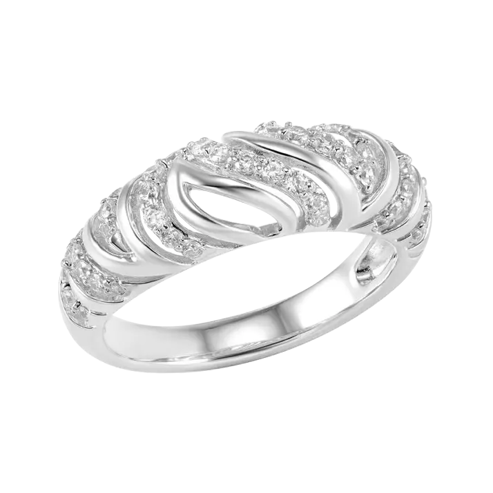 Product image 1 of the product “Women's Ring “Ornament with Stones” in 925 Sterling Silver with Cubic Zirconia ”