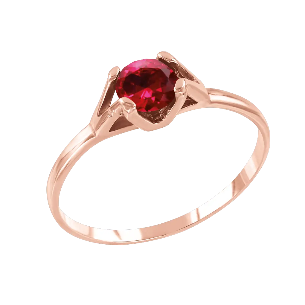 Artikelbild 1 des Artikels “Damenring „Oval offen gefasst“ aus 585 Rotgold mit Rubin (synthetisch) “