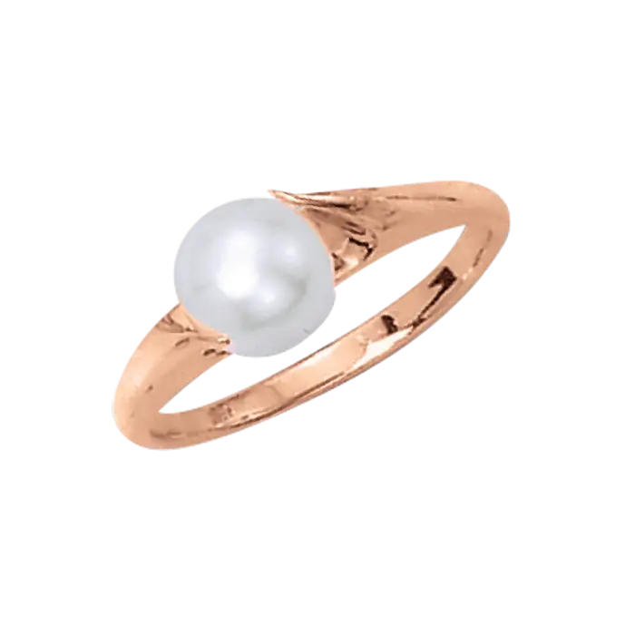 Artikelbild 1 des Artikels “Damenring „Perle schmal“ aus 585 Rotgold mit Perlen “