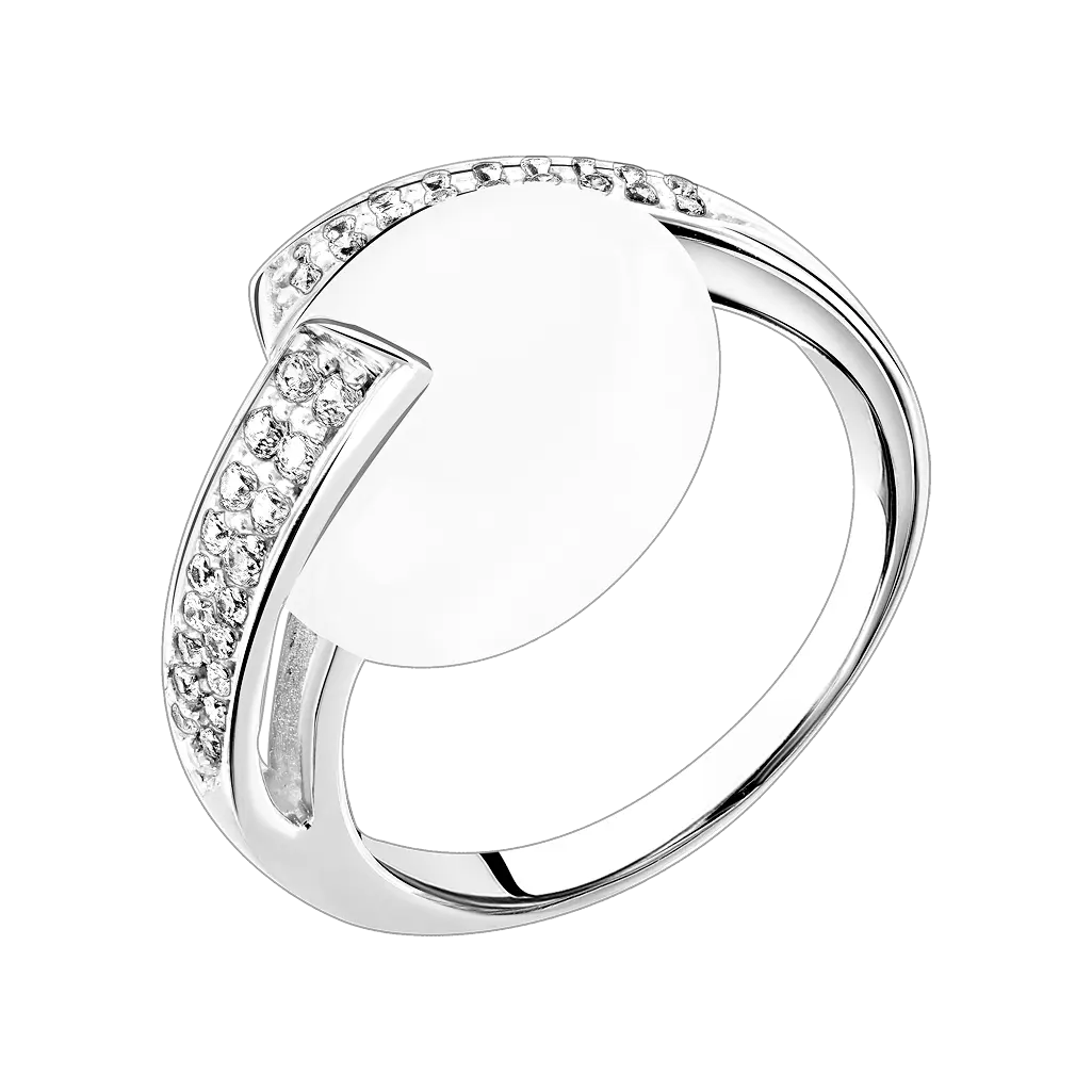 Artikelbild 1 des Artikels “Damenring „Runder Stein mit Steinschiene“ aus 925 Silber mit Mondstein “