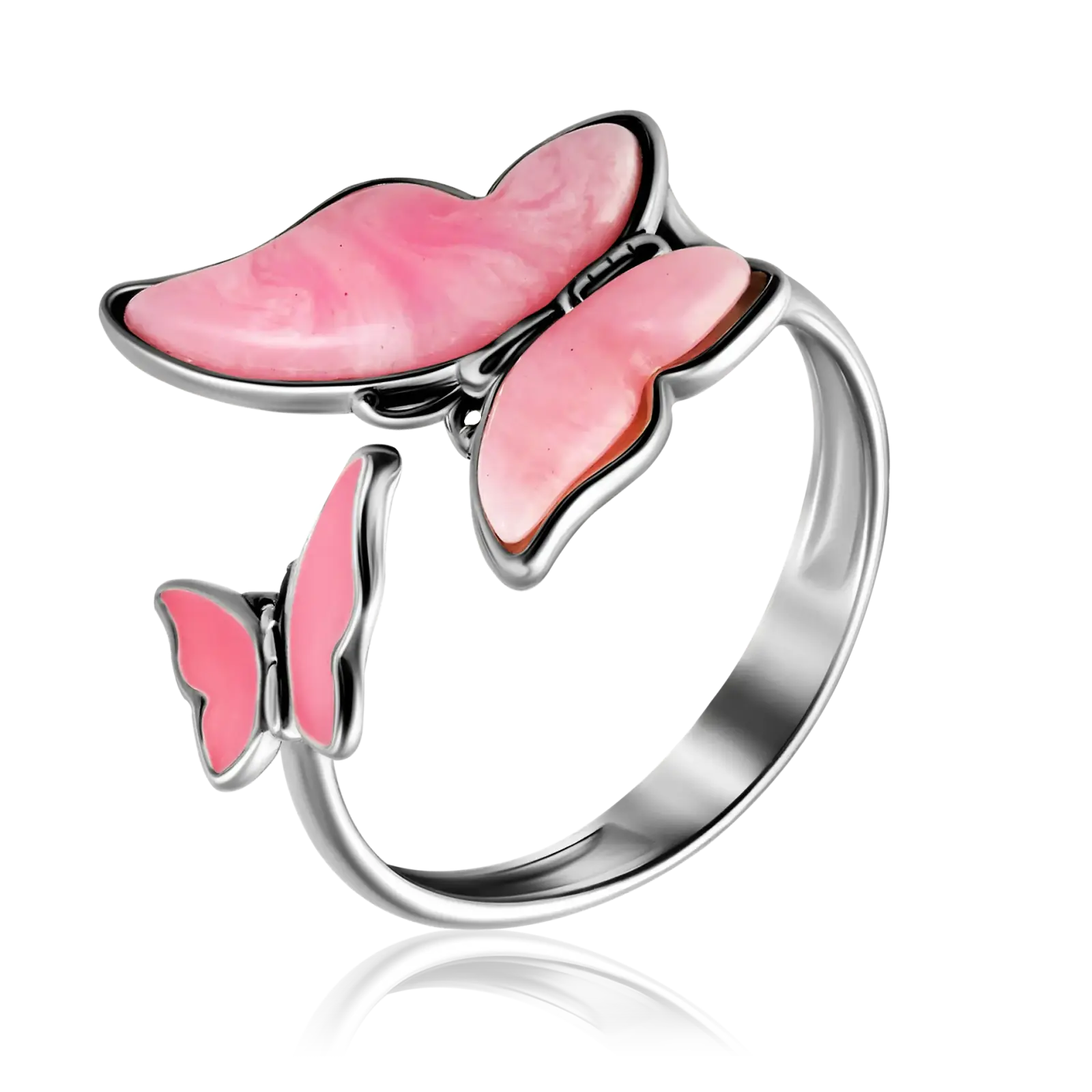 Product image 1 of the product “Women's Ring “Butterflies” in 925 Sterling Silver with Quartz ”