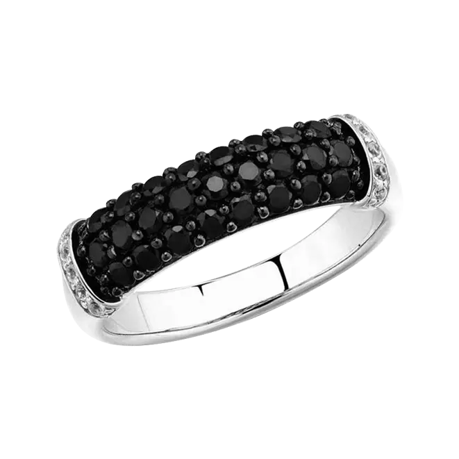 Product image 1 of the product “Women's Ring “Black Pavé” in 925 Sterling Silver with Cubic Zirconia ”
