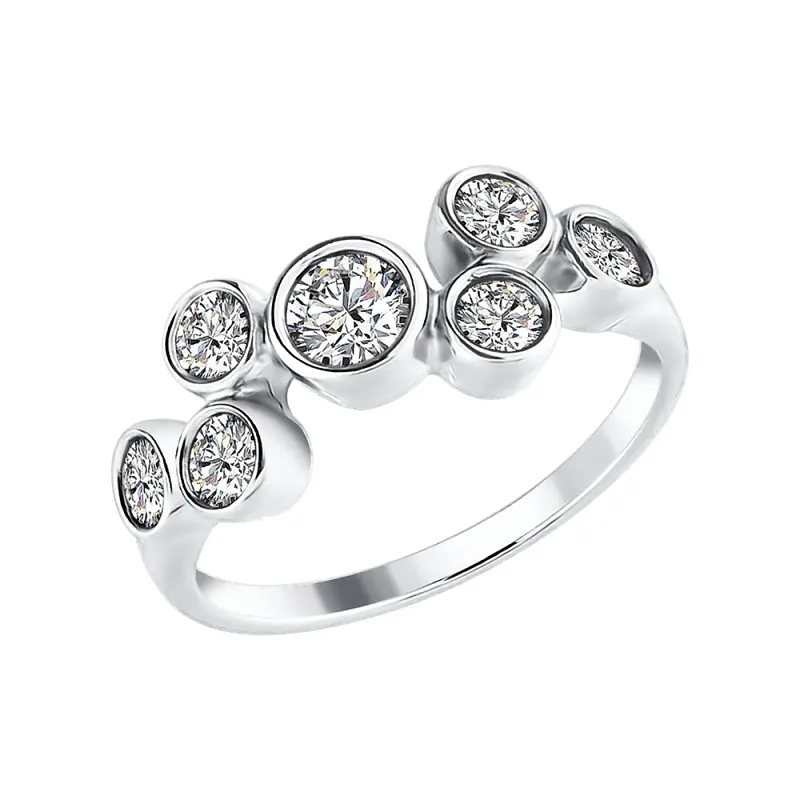 Artikelbild 1 des Artikels “Damenring „Sieben Steine in Zargen“ aus 925 Silber mit Zirkonia “