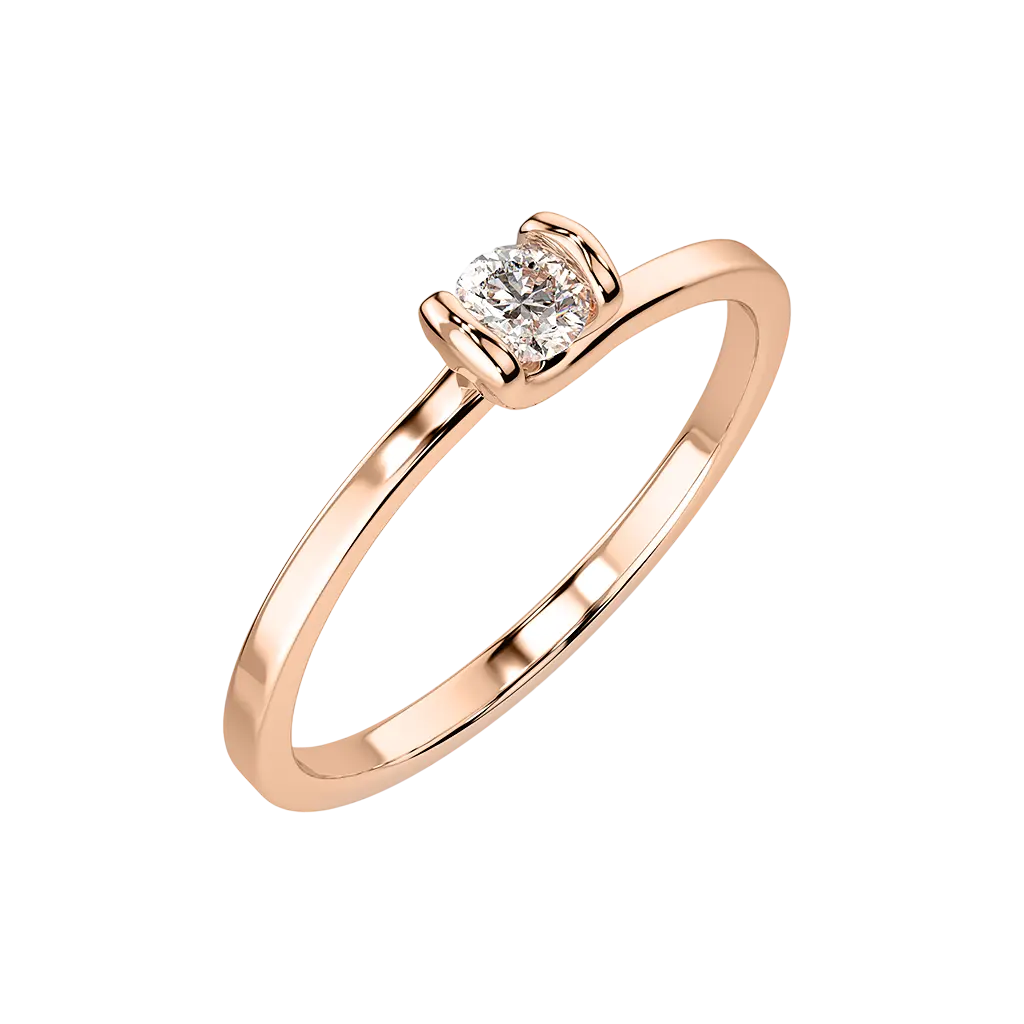 Artikelbild 1 des Artikels “Damenring „Solitär schmal“ aus 585 Rotgold mit Brillanten, 0,10 ct “